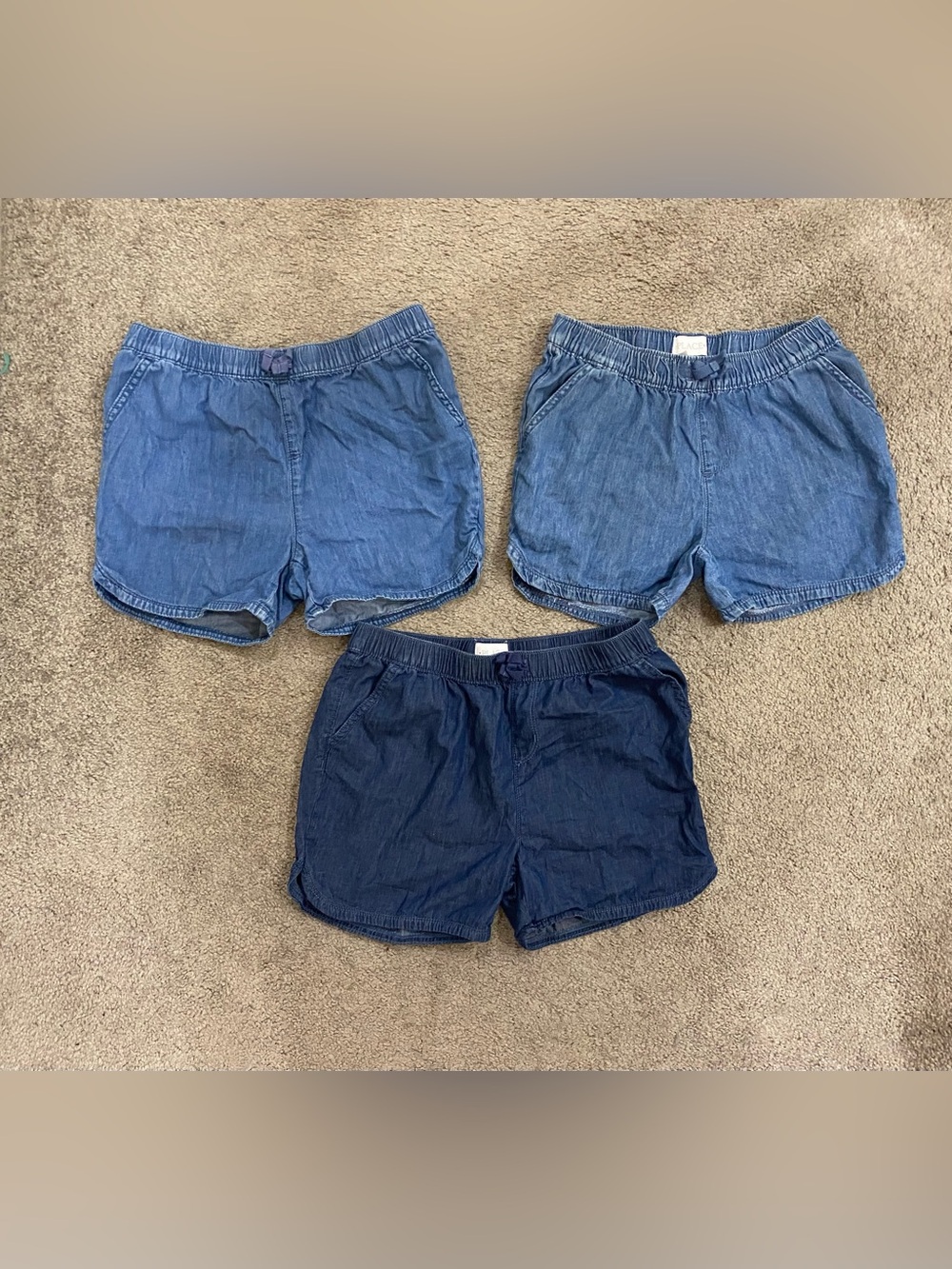 Girls Children’s Place Chambray Blue Shorts Lot size 14 (3 total)
